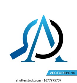 
a with search logo  design template