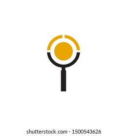 Search logo design with using magnifying glass icon template