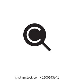 Search logo design with using magnifying glass icon template