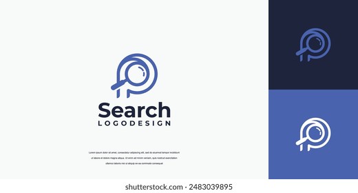 Search logo designs vector, Simple letter P logo
