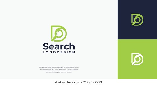 Vector de los diseños del logotipo de la Búsqueda, logotipo simple de la letra D