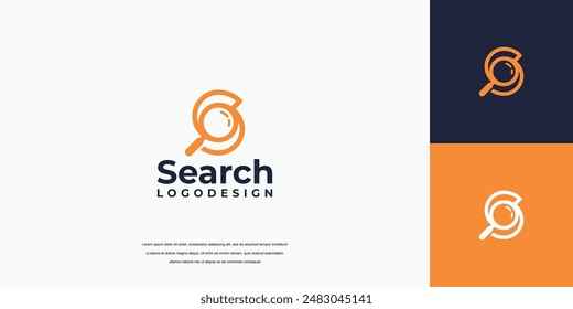 Vector de los diseños del logotipo de la Búsqueda, logotipo simple de la letra S