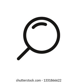 Search logo in flat style. Magnify icon on white background.