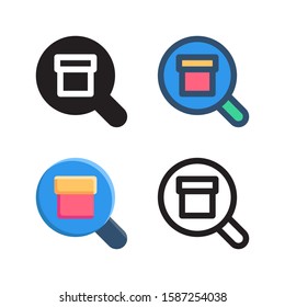 Search logo icon design in four style. Line, Glyph, Flat and Color Line style