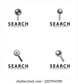 Search Logo With Magnifying Glass And Eye Symbol icon vector