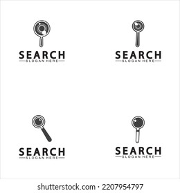 Search Logo With Magnifying Glass And Eye Symbol icon vector