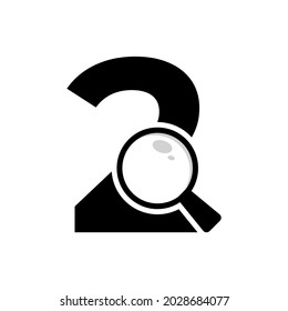 Search Logo. Number 2 Magnifying Glass Logo Design