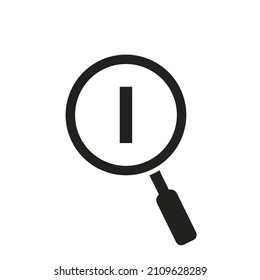 Logotipo De Búsqueda En La Plantilla De Vector De Letra I. Diseño Del Logotipo De Vidrio De Aumento En Letra I. Zoom, Buscar, Concepto de signo de sesión