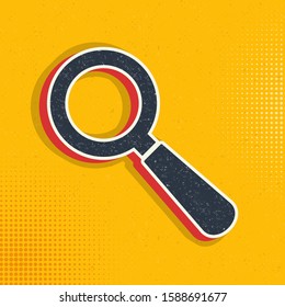 search, loupe pop art, retro icon. Vector illustration of pop