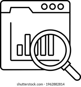 Search Loupe Vector Icon Design, Software and web development symbol on white background, Computer Programming and Coding stock illustration, Website SEO Audit Concept, 