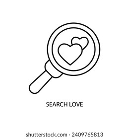 search love concept line icon. Simple element illustration. search love concept outline symbol design.