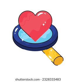 Search Love doodle vector outline Sticker. EPS 10 file