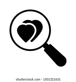 search love glyph flat vector icon