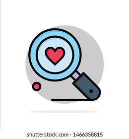 Search, Love, Heart, Wedding Abstract Circle Background Flat color Icon. Vector Icon Template background