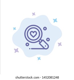 Search, Love, Heart, Wedding Blue Icon on Abstract Cloud Background