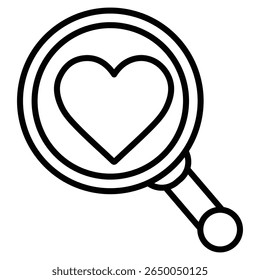 search love icon flat thin outline art logo