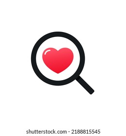 Search love icon. Illustration vector