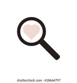 Search LOVE icon.Vector illustrator.