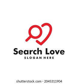 Concepto del logotipo de búsqueda de amor listo para el logotipo de tu aplicación