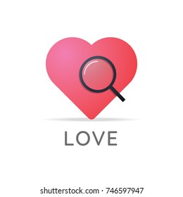 search love logo icon vector illustration