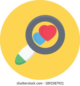 search love vector flat colour icon