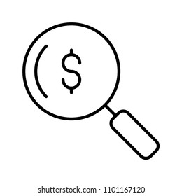 search magnifier dollar 