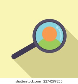 Search magnifier icon flat vector. Target customer. Group hunter