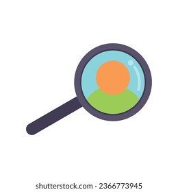 Search magnifier icon flat vector. Target customer. Group hunter isolated