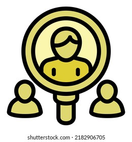 Search magnifier icon outline vector. Online candidate. Career offer