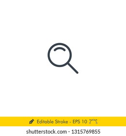 Search (Magnifier) Icon / Vector - In Line / Stroke Design