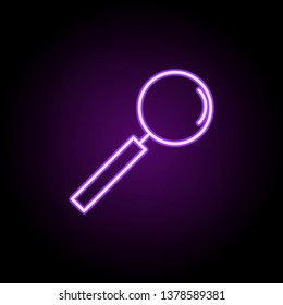 search magnifier neon icon. Elements of business set. Simple icon for websites, web design, mobile app, info graphics