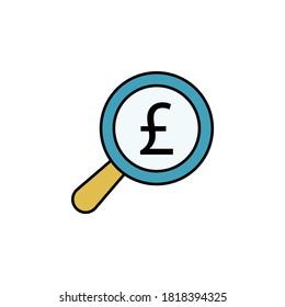 search, magnifier, pound icon. Element of finance illustration. Signs and symbols icon can be used for web, logo, mobile app, UI, UX