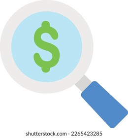 search magnify money Vector Flat Illustration