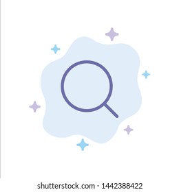 Search, Magnify, Tool, Max Blue Icon on Abstract Cloud Background