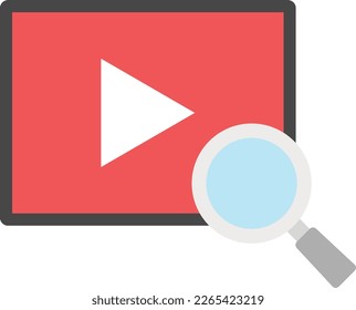 search magnify video Vector Flat Illustration