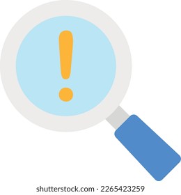 search magnify warning Vector Flat Illustration