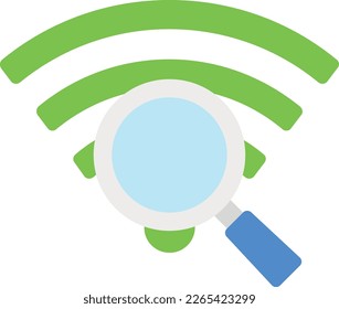 search magnify wifi Vector Flat Illustration