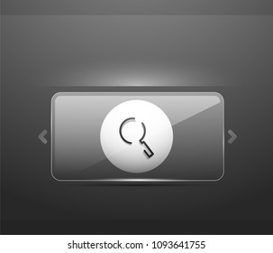 Durchsuchen Sie den prächtigeren Web-Button, vergrößern Sie das Symbol. Modernes Lupenschild, Webdesign oder mobile App. Vektorgrafik