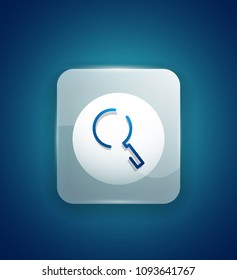 Search magnifyier web button, magnify icon. Modern magnifying glass sign, web site design or mobile app. Vector illustration