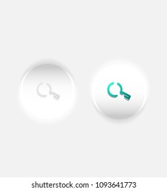 Botón web de la función de ampliación de búsqueda, icono de ampliación. Signo de lupa moderno, diseño de sitio web o aplicación móvil. Ilustración del vector
