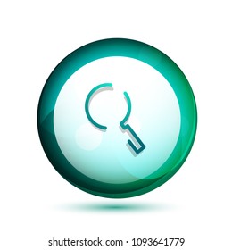 Search magnifyier web button, magnify icon. Modern magnifying glass sign, web site design or mobile app. Vector illustration