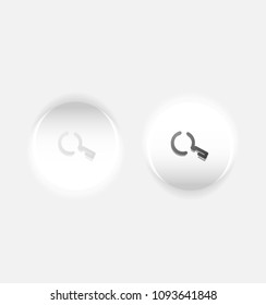 Search magnifyier web button, magnify icon. Modern magnifying glass sign, web site design or mobile app. Vector illustration