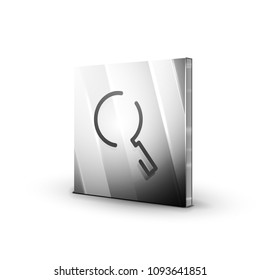 Durchsuchen Sie den prächtigeren Web-Button, vergrößern Sie das Symbol. Modernes Lupenschild, Webdesign oder mobile App. Vektorgrafik