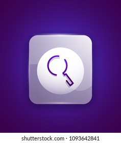 Botón web de la función de ampliación de búsqueda, icono de ampliación. Signo de lupa moderno, diseño de sitio web o aplicación móvil. Ilustración del vector