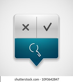 Search magnifyier web button, magnify icon. Modern magnifying glass sign, web site design or mobile app. Vector illustration