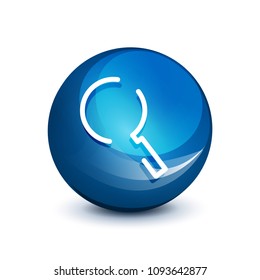 Search magnifyier web button, magnify icon. Modern magnifying glass sign, web site design or mobile app. Vector illustration