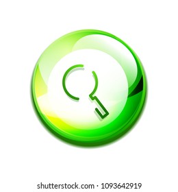 Search magnifyier web button, magnify icon. Modern magnifying glass sign, web site design or mobile app. Vector illustration