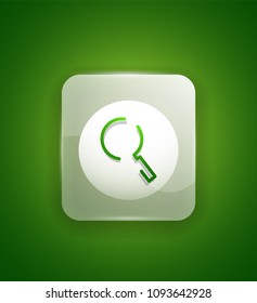 Search magnifyier web button, magnify icon. Modern magnifying glass sign, web site design or mobile app. Vector illustration