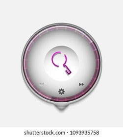 Botón web de la función de ampliación de búsqueda, icono de ampliación. Signo de lupa moderno, diseño de sitio web o aplicación móvil. Ilustración del vector
