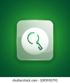 Search magnifyier web button, magnify icon. Modern magnifying glass sign, web site design or mobile app. Vector illustration